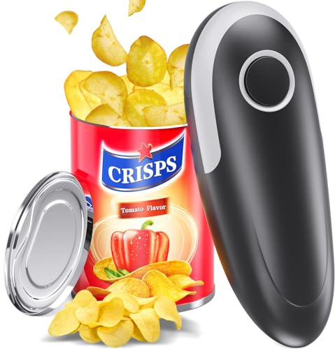 Electric Can Opener, One Touch Electric Tin Opener with Smooth Edgeand Without Hurting Hands, Safe to Use Kitchen Gadgets Automatic Can Opener for Seniors, Arthritis and Chef