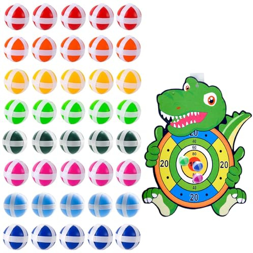 XIATIAN 40 Stück Klettball Ersatzbälle, Kinder Klett Dartscheibe mit 3,4 cm Dartscheibe Kinder Klettbälle, Klebrige Bälle Wurf für Drinnen Draußen Kinder Erwachsene Party Klett Klettspiel