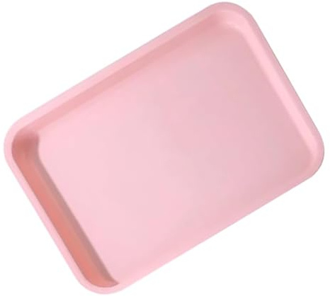 24.5 * 18cm Rectangular Plastic Tray Reusable Pink Serving Tray Storage Plate For Home/Restaurant/Hotel Organizer