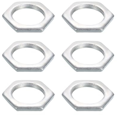 PATIKIL M20x1.5x3mm Steel Hex Nuts, 6Pcs Metric Fine Thread Carbon Steel Zinc Plated Finished Hardware Screw Nuts Fasteners for Machinery Manufacturing, Industrial Use, 27mm Width