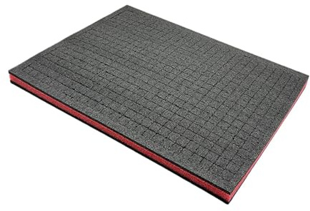 JISADER Lámina de Espuma Organizadora para Caja de Herramientas, Insertos de Espuma para Estuches, Lámina de Revestimiento Acolchado para Cajones de Almacenam, Negrorojonegro2.5 Cm
