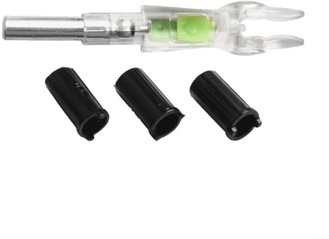Bebykilemi Lighted Arrow Nocks LED Light Up Archery Nocks 5.2mm Diameter Easy Install Glow in Dark Arrow Tips for Hunting Archery Accessories Replaceable(Green)