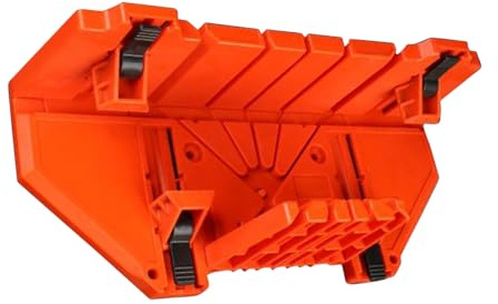 Aumotop Gehrungslade aus ABS-Kunststoff Zum Sägen von Winkeln von 45/22,5/90 Grad, Ideal für Gipskartonplatten, Orange, 12 Zoll (14 Zoll)