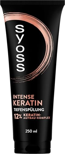 Syoss Tiefenspülung Intense Keratin (250 ml), pflegende Spülung | Conditioner mit 12 % Keratin-Aufbau-Komplex, Haarspülung stärkt schwaches, brüchiges Haar von innen