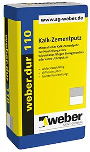 weber.dur 110 Kalk-Zementputz 30kg 1mm, naturgrau