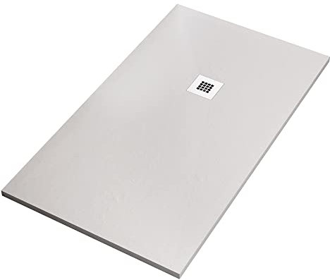 OLIMPO DOCCE - Piatto doccia bianco in marmoresina con griglia inox e Piletta Gratis - STAR PLUS - 80x160