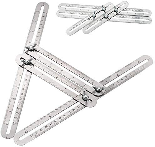 Multi Angle Measuring Ruler, Multi-Function Adjustable Four-Sided Folding Measuring Tool Multi-Angle Template Scale Ruler for DIY Handymen, Craftsmen