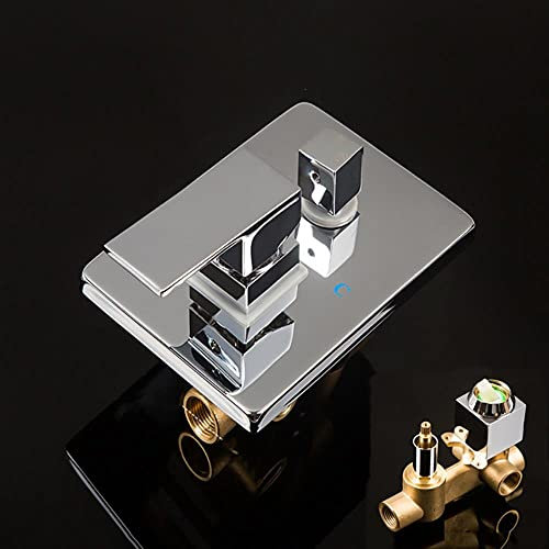 Solid Brass Shower Faucet 1-3 Way Cold&Hot Water Mixing Valve Tap Shower Mixer for Bathroom Shower Wall Mounted Concealed