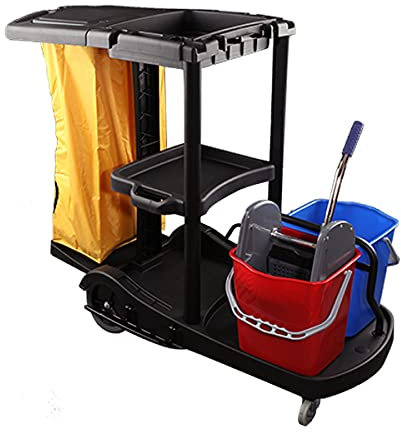 Chariot de nettoyage pour plateaux Noir complet