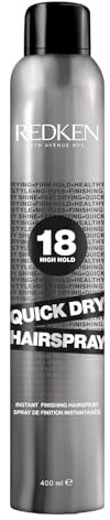 REDKEN - Spray Fixant Instantané Non-Aérosol - Anti-Frisottis - Fixation Forte - Fini Brillant & Ferme - Vegan, Formule Testée Dermatologiquement - Tous Types De Cheveux - Quick Dry 18 - 400 ml