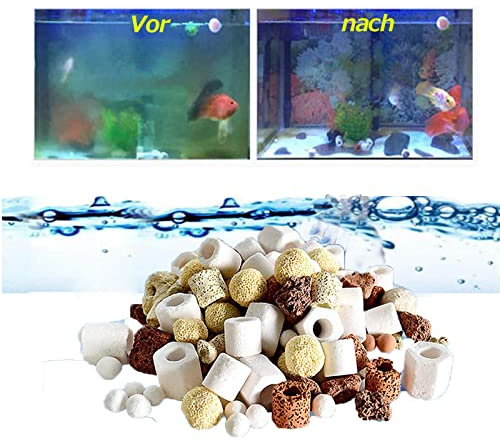 250 Gr Biofiltermaterial für Aquarium, Schildkrötenfilter, Innenfilter, saubere Pumpe, Bio-Filtration für tropische Aquarien, Schildkröte, Garnelen, Amphibien, Frosch, Krabben (Bio Filter Material)