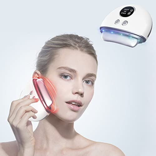 Gesichtsmassagegerät Hautstraffung Lifting Gesichtsmassage Massagegerät, Elektrisch Anti Aging Gerät für Gesichtpflege Körpermassage Tiefenreinigung Anti Falten mit Heat Mikrostrom Vibration