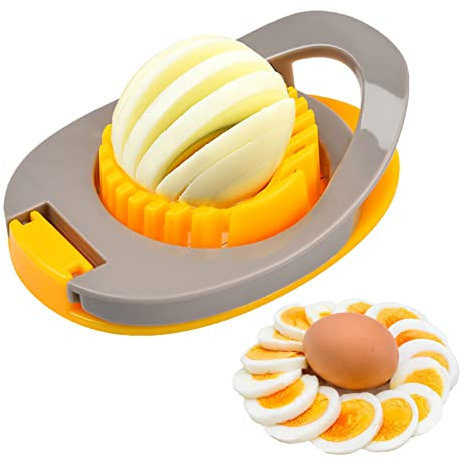 Meboltpan Eierschneider für hart gekochte Eier, Eierschneider, Erdbeerschneider, robuster Edelstahldraht-Eierschneider für hart gekochte Eier/weiche Früchte/Butter/Pilz, Gelb