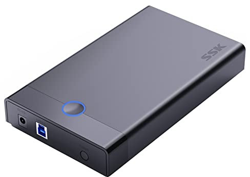 SSK Boîtier de Disque Dur 3,5 USB3.0 vers SATA HDD Caddy pour 2,5 3,5 Pouces SATA SSD/HDD jusqu'à 20 to Lecteur de boîtier de Disque Dur Externe sans Outil Prend en Charge UASP Trim