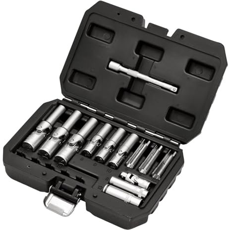 Draper 12397 Thin Wall PSG Glow Plug Socket Set, 3/8 and 1/4 Sq. Dr. (18 Piece)