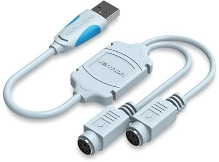 Genérico Adaptador USB a PS2 Dual Teclado y Ratón convertidor Cable de 33cm