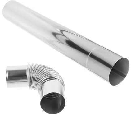 Operitacx Connecteur Coudé à 60° en Acier Inoxydable Argenté pour Conduit D'évacuation des Fumées, Installation Facile, Assure une Atmosphère Intérieure Fraîche