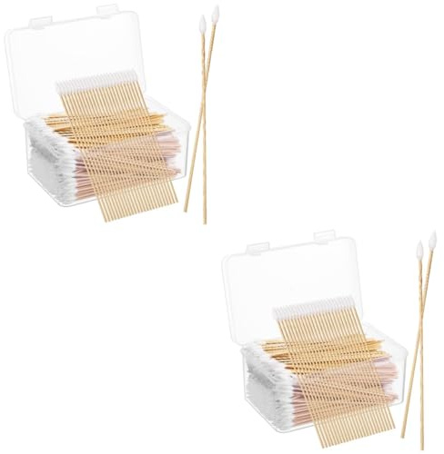 CALLARON 2 Sätze Wattestäbchen Applikatoren Reiniger Spitz Reinigend Geruchsneutral Für Ohren Badezimmer Ohrenstäbchen Individuell Verwendbar Stick Make Up Tupfer 500 Stück * 2