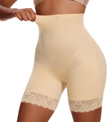 XFSRG Pancera Contenitiva Donna Pizzo Vita Alta Mutande Shapewear Snellente Senza Cuciture Pancera Post Parto Recupero Intimo Modellante Slip per Pancia Piatta e Glutei Scolpiti（M）
