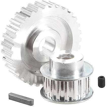 Fuhjythy 2Pcs Metal Synchronous Pulley Gear Motor Belt Gear Drive Wheel Gear S Cj0618 Mini Lathe Gears, Metal Cutting Machine Gears