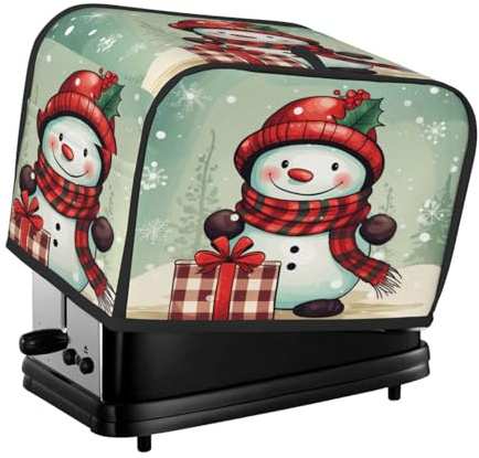 Mexpekil Süße Weihnachts-Schneemann-Toaster-Abdeckung, 2 Scheiben, Brotbackmaschine, wasserdicht, Küche, kleines Gerät, staubdichte Abdeckungen, Toaster-Ofenschutz, Frauengeschenk