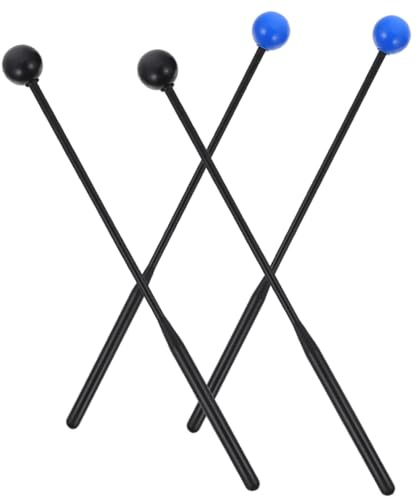 Abaodam 2 Paar Xylophon Schlägel aus Gummi mit Holzgriff Bühnen Drumsticks für Marimba und Glockenspiel Übungsschlägel für Kinder und Anfänger