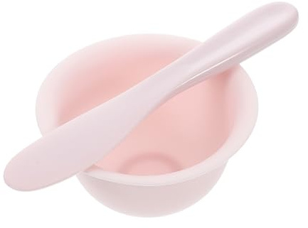 POPETPOP Accesorios de Belleza Facial de Silicona Cuenco para Mascarillas DIY Espátula y Cuchara Medidora Diseño Compacto y Portátil para Cuidado Piel Casa y Viaje Reutilizable