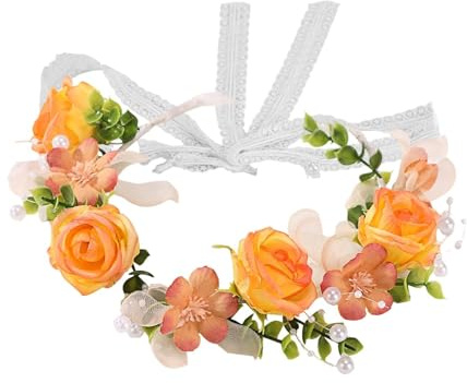 Ros Hårband Artificiell, Bekväm Och Elegant Huvudbonad | Blomsterkransar för Kvinnor, och Flickor För Födelsedag, Kommunion, Helgdag, Festival, Tillställning, Firande, ,
