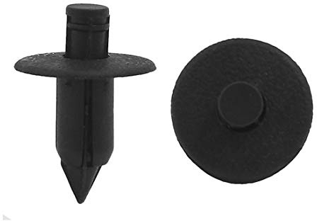 sourcing map 100pz in plastica nera rivetti di fissaggio parafango paraurti pressione Clip 7mm per auto