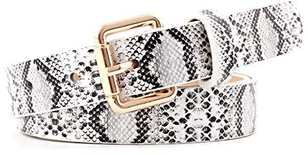 TikTako Leder Gürtel Gürtel Snake Damen Gürtel Metallschnalle Breite Jeans-Hosen-Gürtel