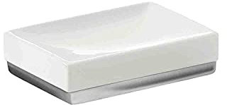 Gedy G-Lucy Porta Sapone Bianco, Componenti Realizzati in Ceramica, Garanzia 2 Anni, Misure 3X12X8,2 CM e Peso 0,242 kg, Design R&S, 2 Anni di Garanzia