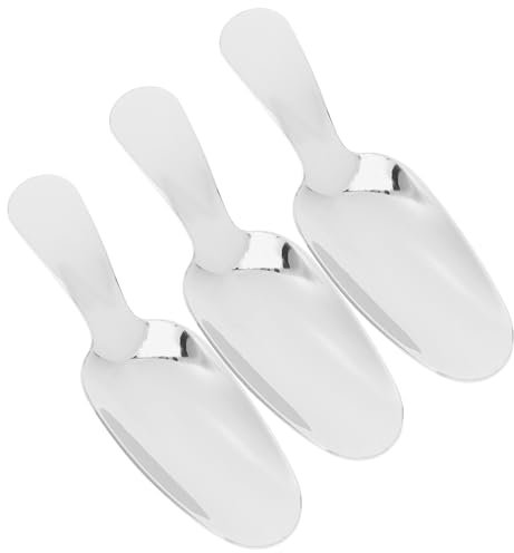 TOPBATHY 3pcs Short Handle Stainless Steel Dessert Spoons for Tea Ice Cream and Watermelon Multi-Functional Household Tableware for Drinks and Treats