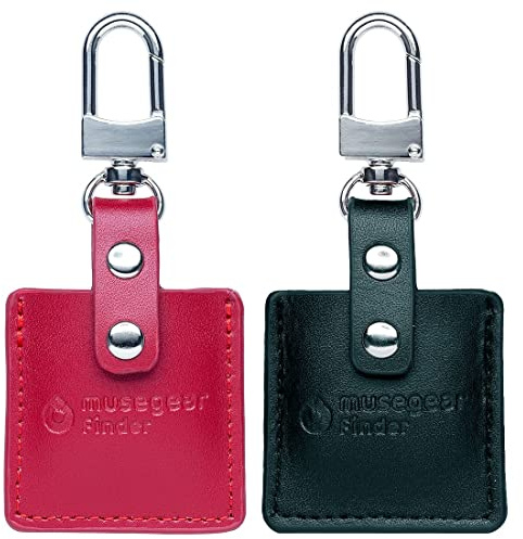 musegear Essentials: Schlüsselfinder mit Bluetooth App aus Deutschland I Special Bundle: Ledertasche schwarz und Ledertasche Bordeaux I Maximaler Datenschutz