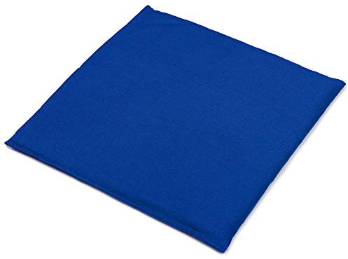 Cojín de semillas de uva, 19 x 19 cm, tejido orgánico, color azul genciana