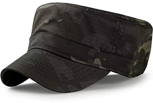 QICHEN Camouflage Military Army Cap Herren Flat Top Armee Militär Cadet Hat Verstellbar Outdoor Sonnen Kappe