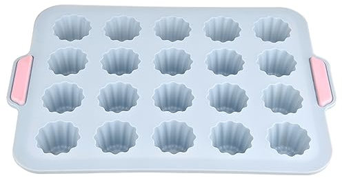 Guowall Silicone Caneles Mould, French Pastry Baking Mould, 20 Cavities Cake Tin for Cannelé Cupcake Jelly