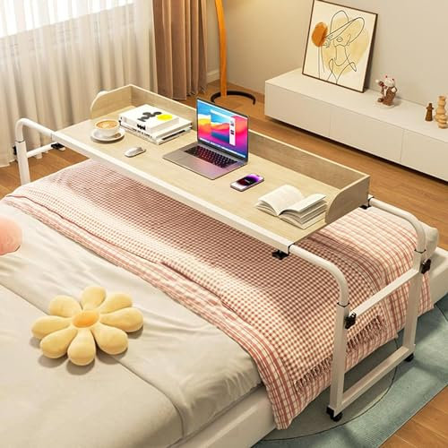 GXQFC Chariot pour Ordinateur Portable, Bureau Table de Travail Table de Lit pour Ordinateur Portable étude Travail Hôpital Médical Hauteur Réglable Table de Lit Croisée
