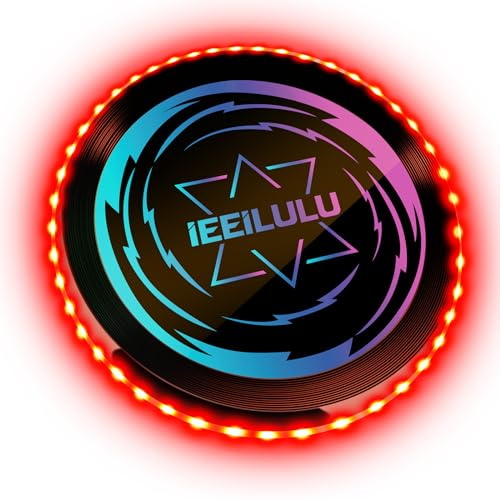 IEEILULU Ultimate Frisbee, Disco da Lancio, Disco Volante Illuminato con 49 LED, Riutilizzabile, Frisbee da Competizione Funsport per Adulti Bambini Spiaggia Prato Ricreativo (Red)