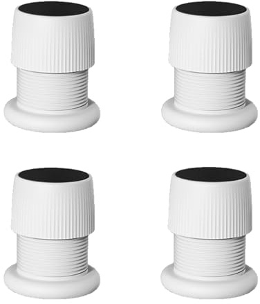 TopHomer 4 Pezzi Rialzi per Mobili, 4,1-6,3 cm Piedini per Mobili Regolabili per Divano Letto Tavolo Sedia Alzate, Bianco