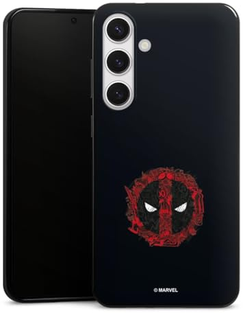 Slim Case extra dünn kompatibel mit Samsung Galaxy S24 + Silikon Handyhülle schwarz Hülle Marvel Deadpool Logo