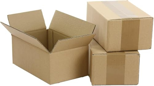 WePack 25 Stück Faltkarton 130x100x80 mm Versandkarton klein E-commerce Karton 1-Wellig 400g Braun Kartonage Verpackung Postkarton Versandschachtel Paket Päckchen