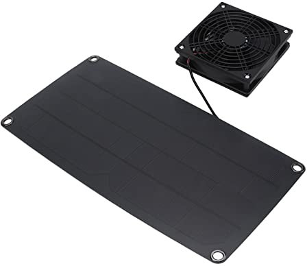 LUNWJJIP Ventilateur d'extraction Solaire 12V 10W Mini Ventilateur Portable avec Ventilateur de Panneau Solaire étanche for poulaillers, Serre, Maisons for Animaux de Compagnie, Camping-Cars