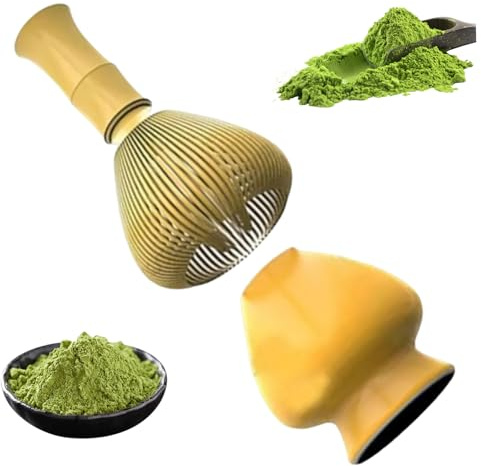 Conjunto de batidora de matcha de silicona, batidor de resina de grado alimenticio, herramientas de cepillos seguros, herramientas de cepillo de polvo reutilizables para soporte, amarillo, silicona