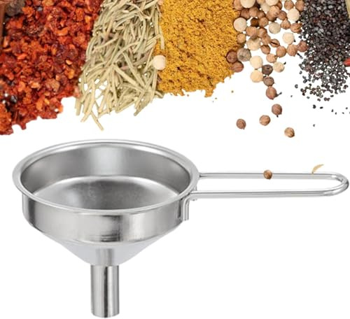 Entonnoir en acier inoxydable, entonnoir de cuisine pour les bouteilles schnapps, petit entonnoir | Entonnoir de remplissage d'huile avec une longue poignée pour l'utilisation de la cuisine, les épice