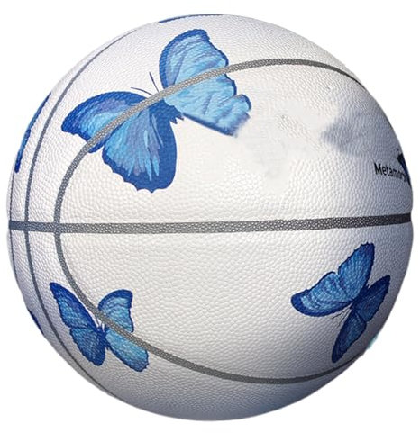 Nuytghr Jugend-Basketball, leichter Trainingsball im Schmetterling-Design, 24,6 cm, wiederverwendbares Sportwerkzeug, tragbares Zubehör für Übung, Wettkampf, tägliche Fähigkeitsverbesserung, Court