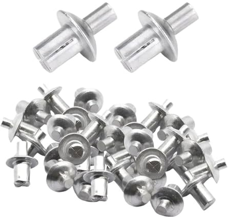 Remache ciego de aluminio tipo golpe, remaches expansión, cabeza semicircular, núcleo cúpula, persianas abiertas(100pcs)
