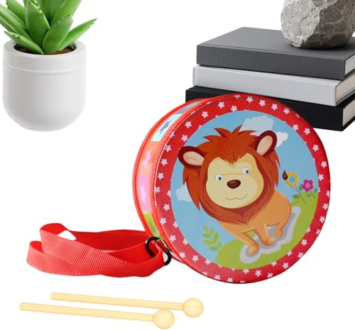 Kinder Trommel | Musikspiel Aus Holz, 15 cm Verstellbarer Gurt Spielzeug Instrumente Set,Für 2-5 Jährige Und Mädchen, Schüler, Geburtstag, Kindergarten, Spielzimmer