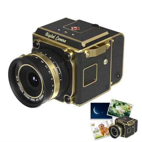 Retro Digital Camera, Portable Mini CCD Camera with 4K Recording, 64MP, 16x Zoom, 2-Inch Screen, OTG Transmission for Home/Office/Travel/Daily