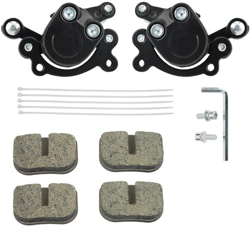 NCRXQ Motorcykel främre bak skivbromsok med bromsbeläggsats for 43cc 47cc 49cc ATV Quad Pit Bike Motocross Modifierad(Front and Rear)