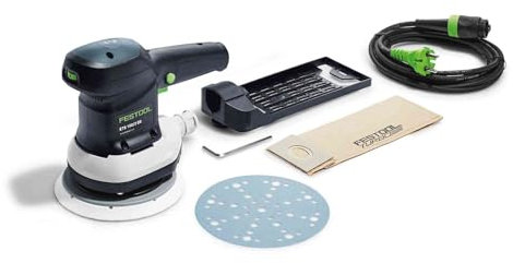 Festool Exzenterschleifer ETS 150/3 EQ (mit Schleifteller Ø 150 mm MULTI-JETSTREAM 2 (superweich SW), Filterkassette, Schraubendreher)